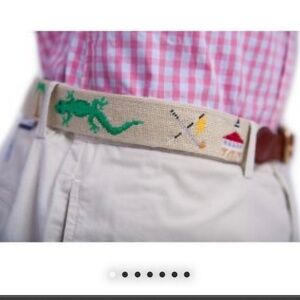 Smathers & Branson Boca Grande Life Belt Hand Stitched Needlepoint Size 28